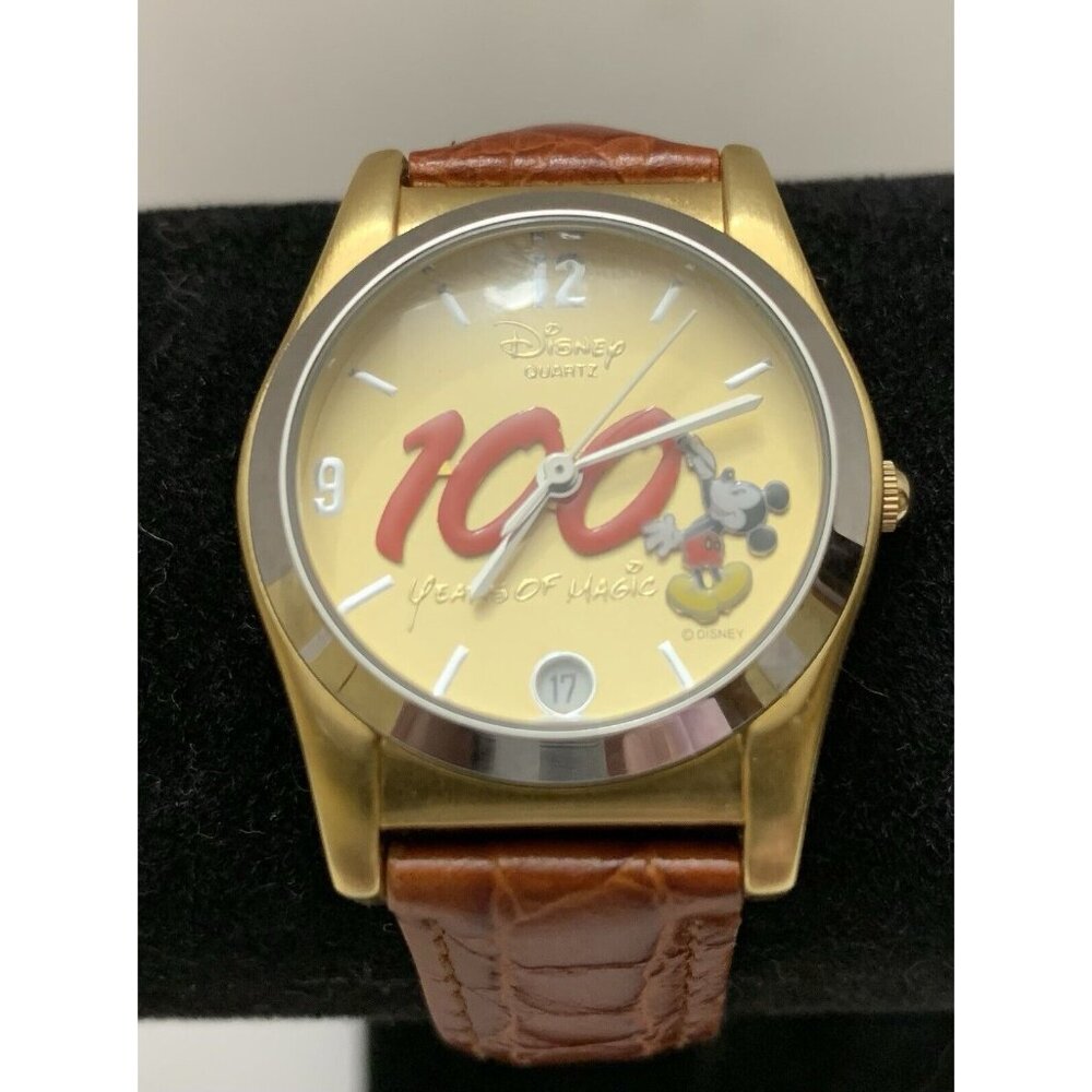 Disney Mickey Mouse Watch "100 Years of Magic" 1761/2000 Quartz Leather Band